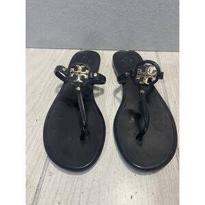 Tory Burch Women's Mini Miller Flat Jelly Thong Sandals US 8M Black